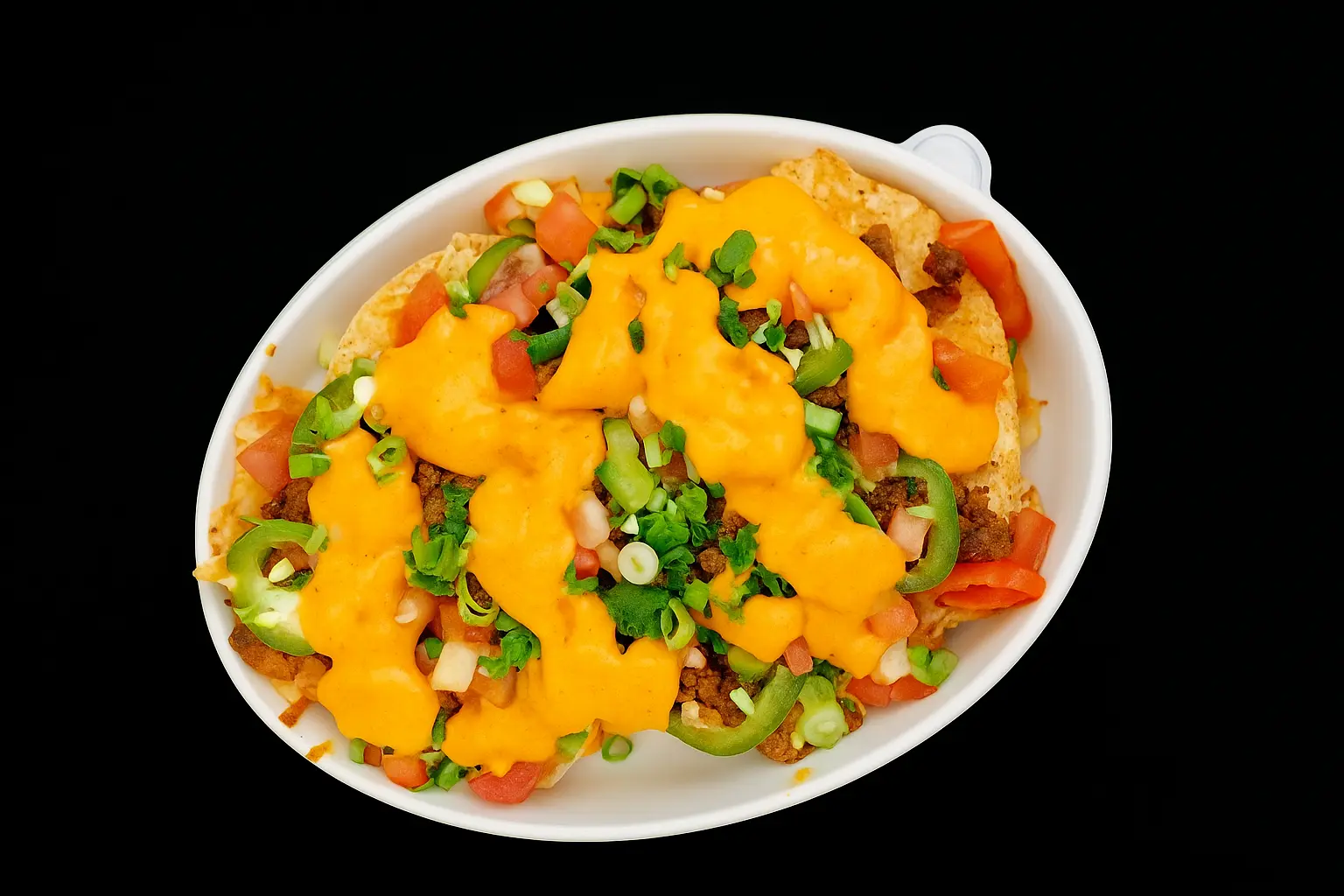 Phire Nachos with tender steak and buffalo sauce at Phat Boy Cheesesteaks Edmonton & Sherwood Park